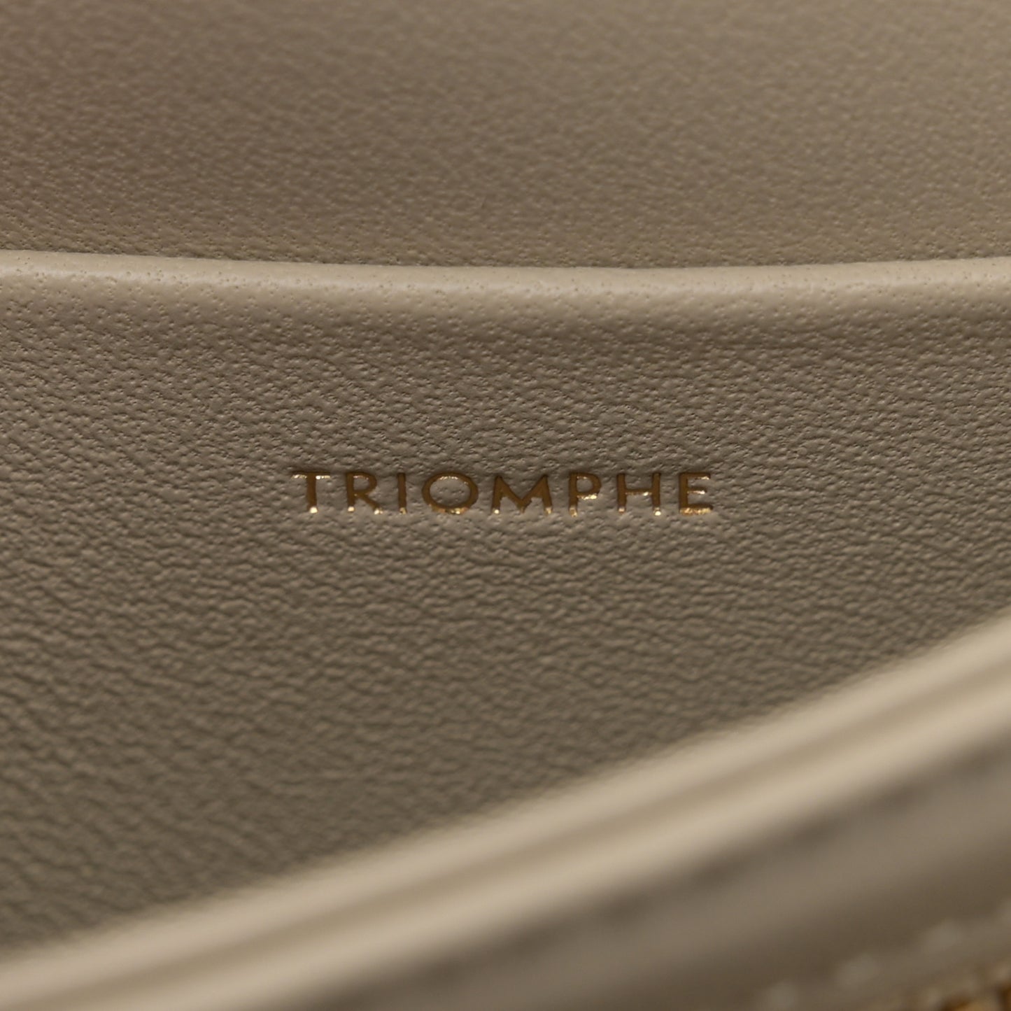 Shiny Calfskin Triomphe Besace Clea Pebble