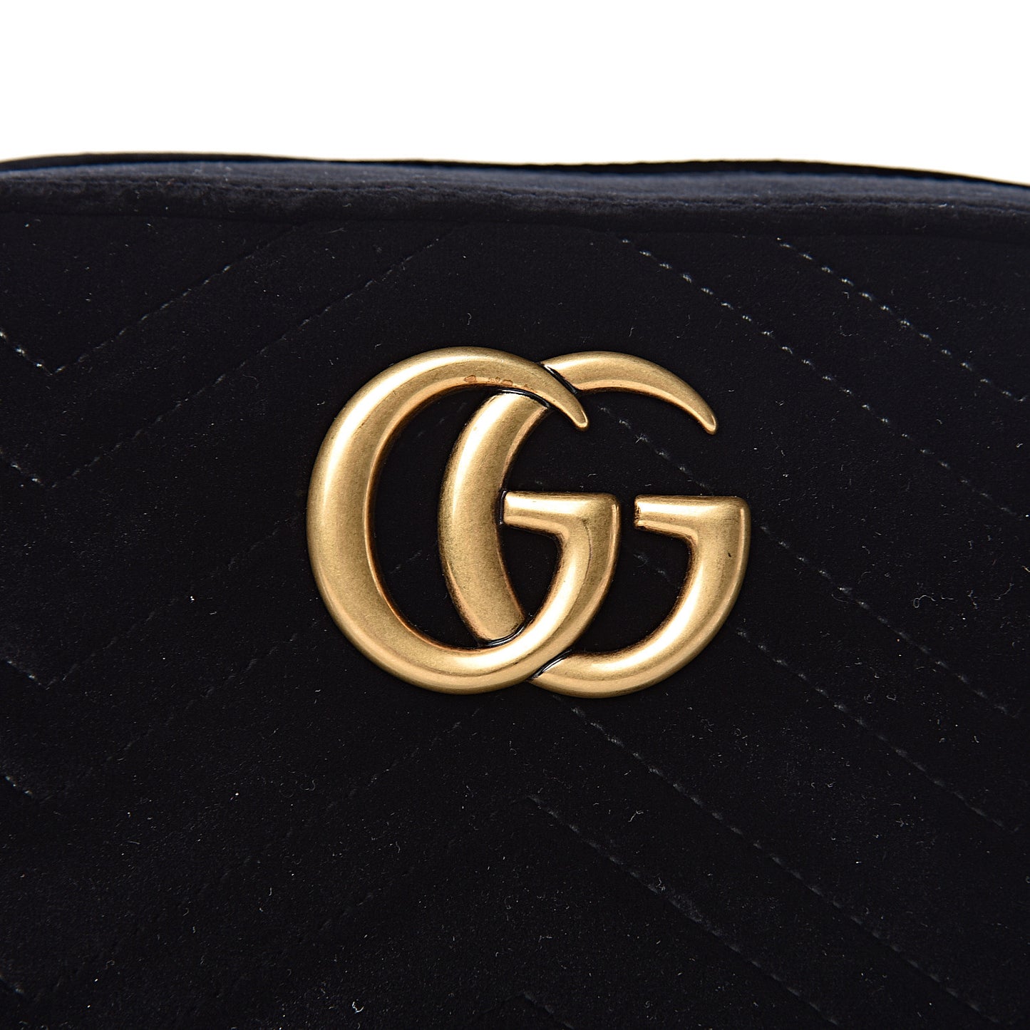 Velvet Matelasse Small GG Marmont Chain Shoulder Bag Black