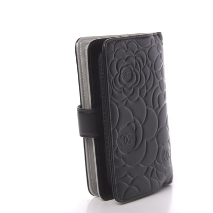 Chanel Lambskin Camellia Embossed Zipped Pocket Wallet Black 3 of 9