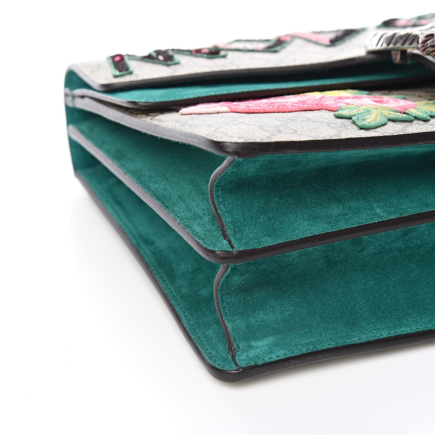 GG Supreme Monogram Embroidered Medium Dionysus Shoulder Bag Emerald