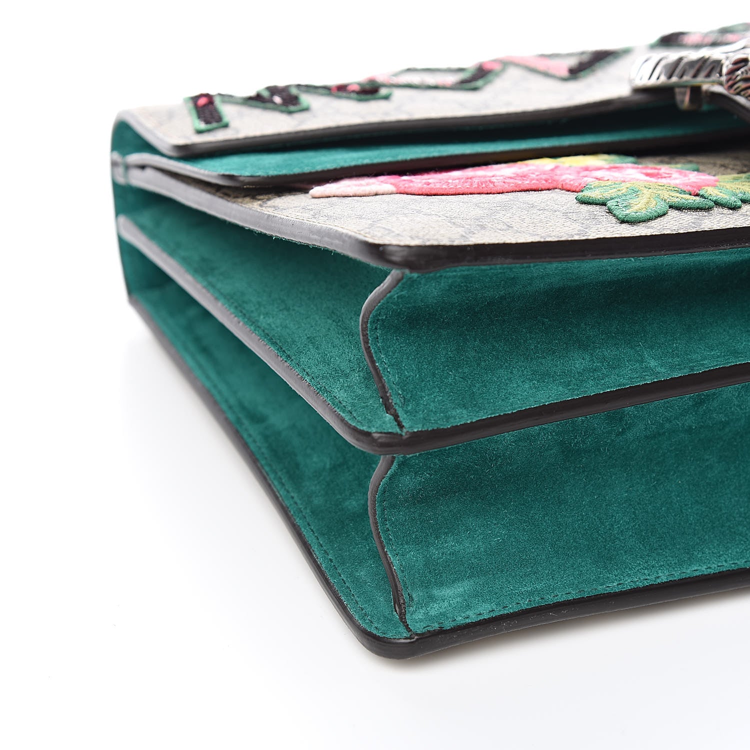 Gucci GG Supreme Monogram Embroidered Medium Dionysus Shoulder Bag Emerald 10 of 12