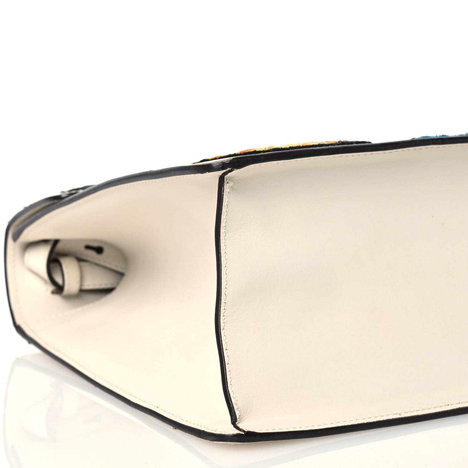 Gucci Calfskin Floral Medium Sylvie Top Handle Bag Off White 9 of 17