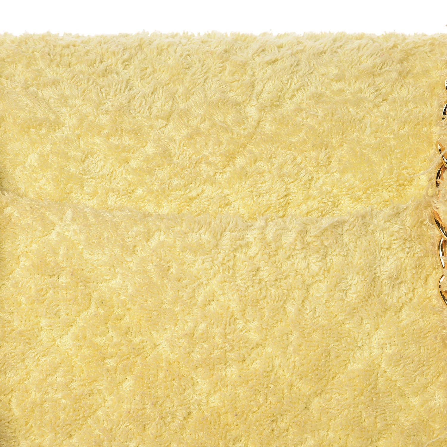 Chanel Terry Cotton Quilted XL Jumbo Single Flap Yellow 12 of 17