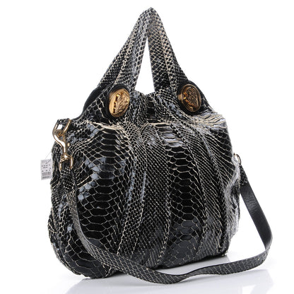 Gucci Python Medium Hysteria Top Handle Bag Black 3 of 8