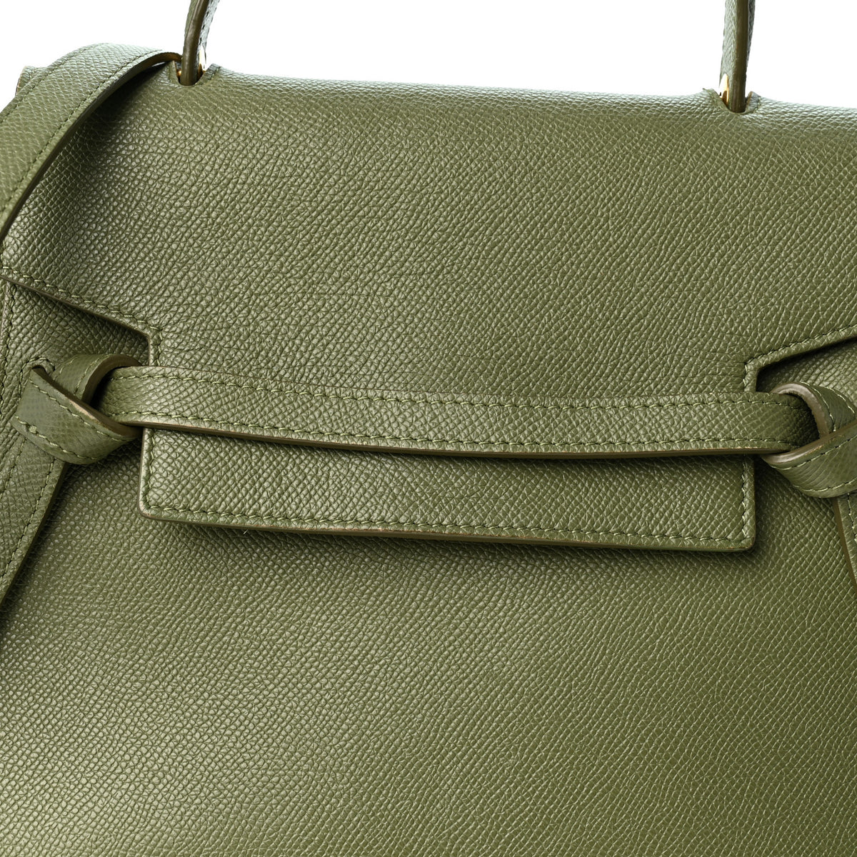 Grained Calfskin Micro Belt Bag Army Green