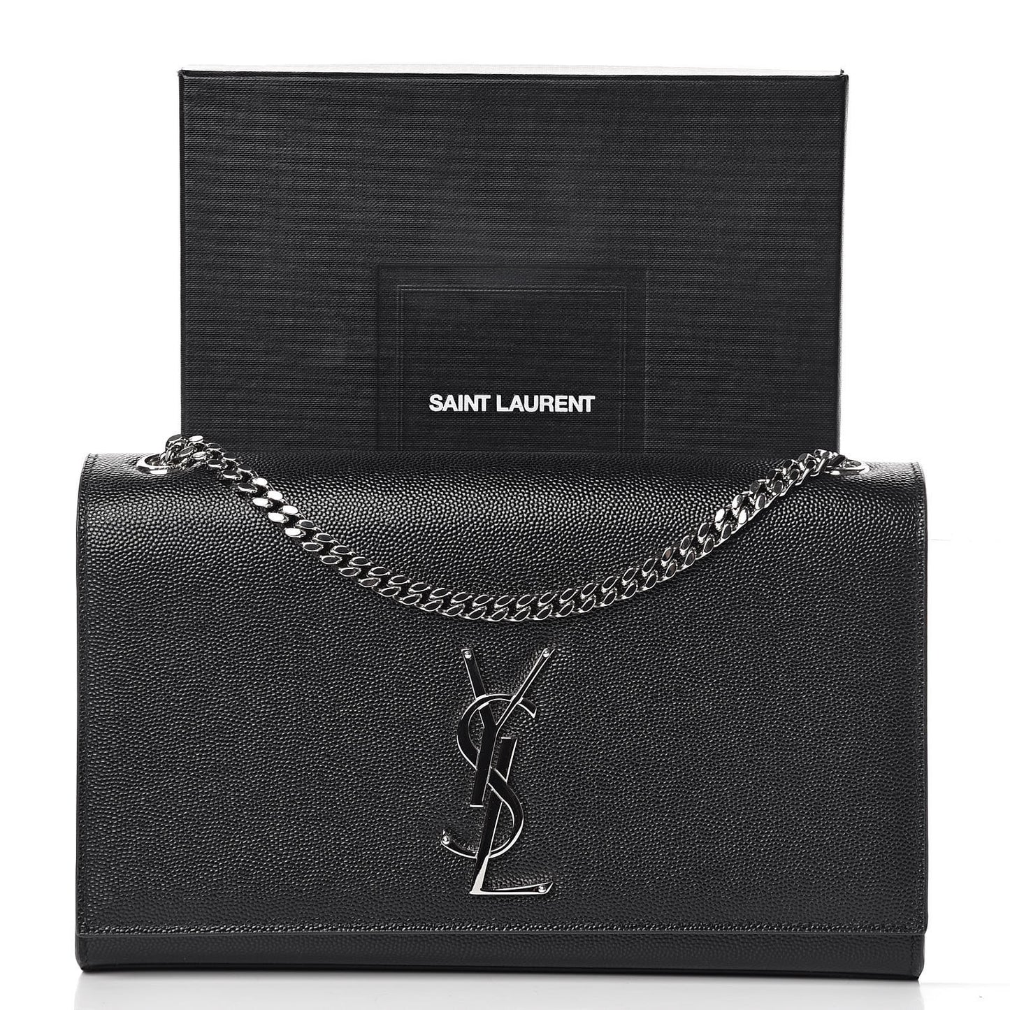 Grain De Poudre Medium Classic Monogram Kate Satchel Black