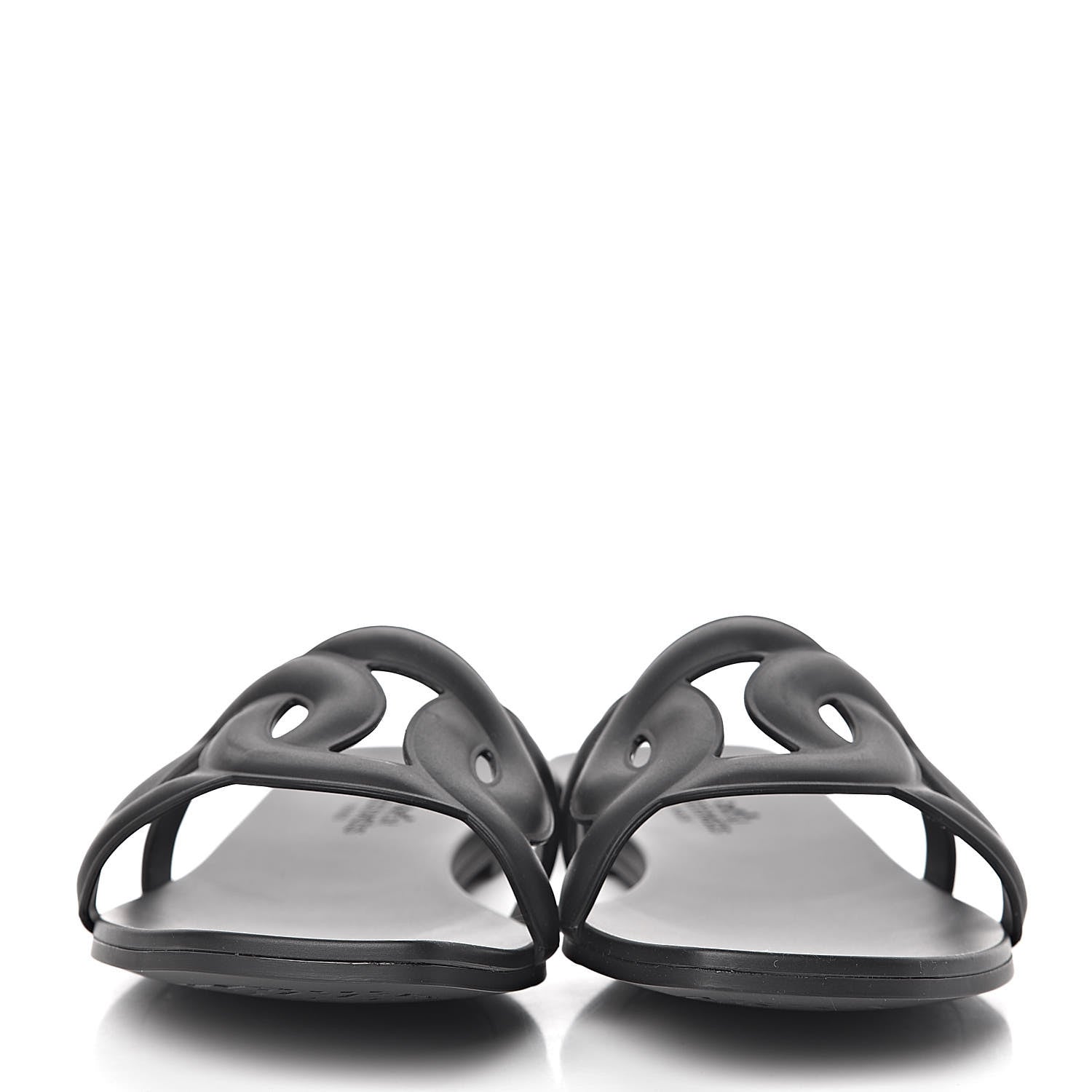 Hermes Rubber Aloha Sandals 37 Black 2 of 8