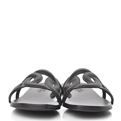 Hermes Rubber Aloha Sandals 37 Black 2 of 8