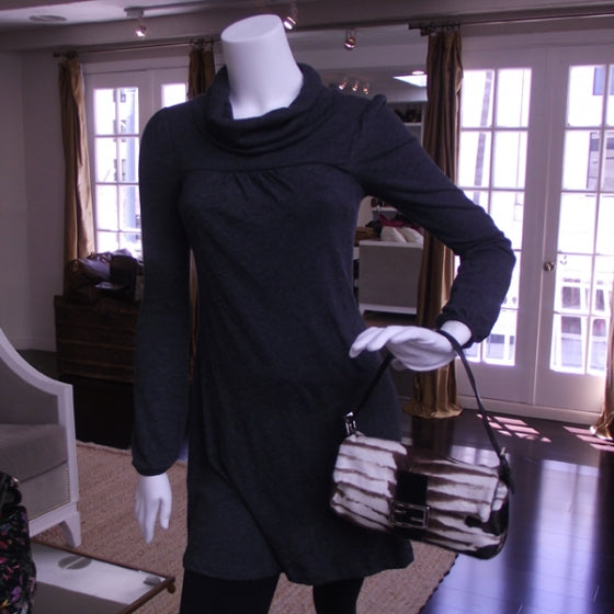 Calf Hair Zebra Print Baguette Handbag Bag