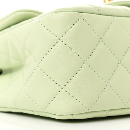 Chanel Lambskin Quilted Mini Pearl Crush Flap Light Green 9 of 12