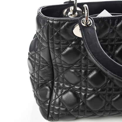 Christian Dior Lambskin Cannage Medium Lady Dior Black 9 of 11