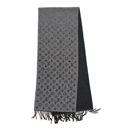 Louis Vuitton Cashmere Wool Monogram Gradient Scarf Light Grey 2 of 3