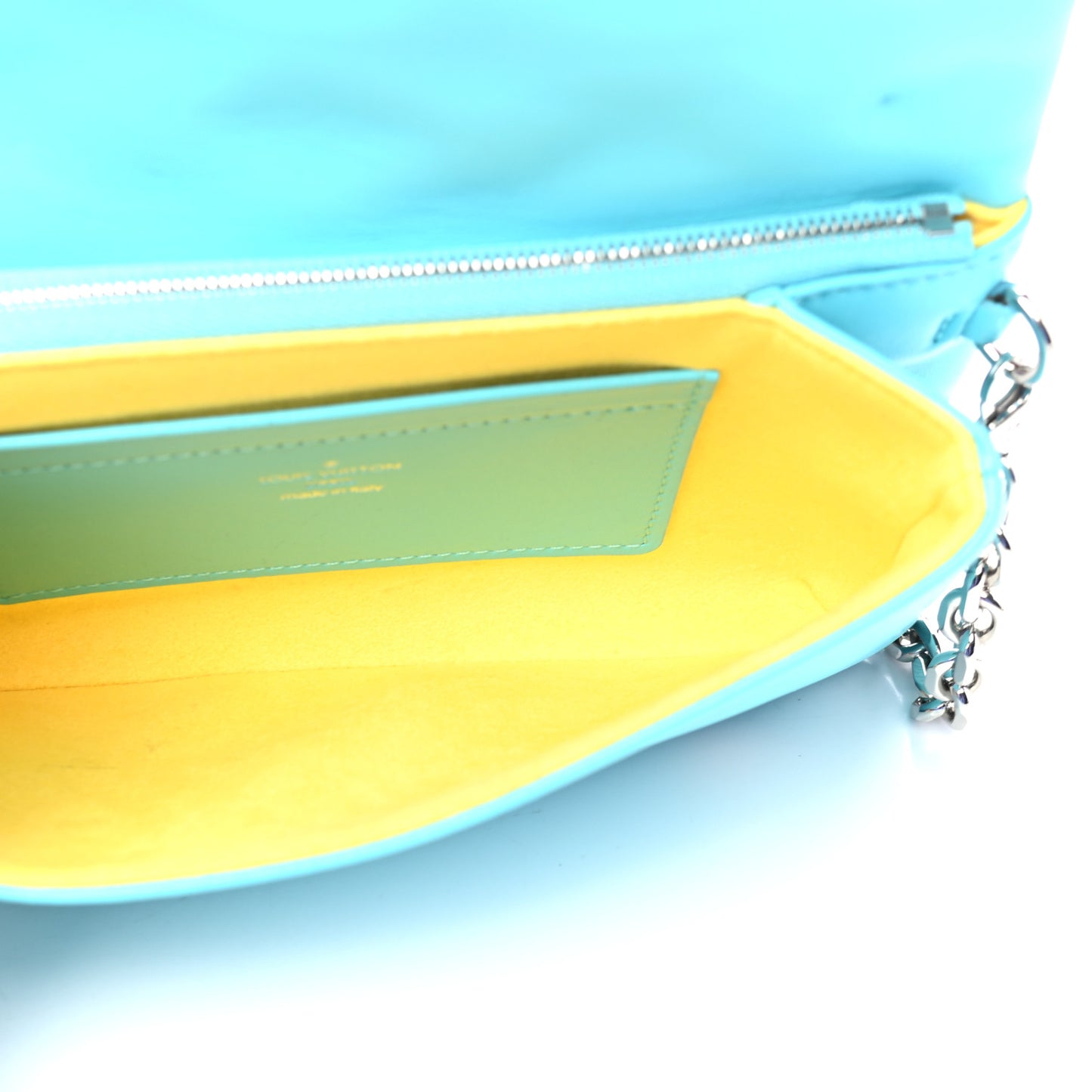 Lambskin Embossed Monogram Vuittamins Pochette Coussin Menthe Jaune
