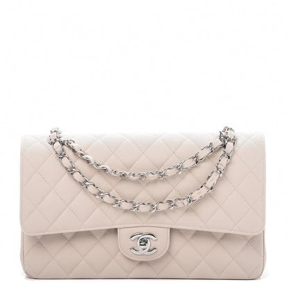 Chanel Caviar Quilted Medium Double Flap Light Beige 1 of 8