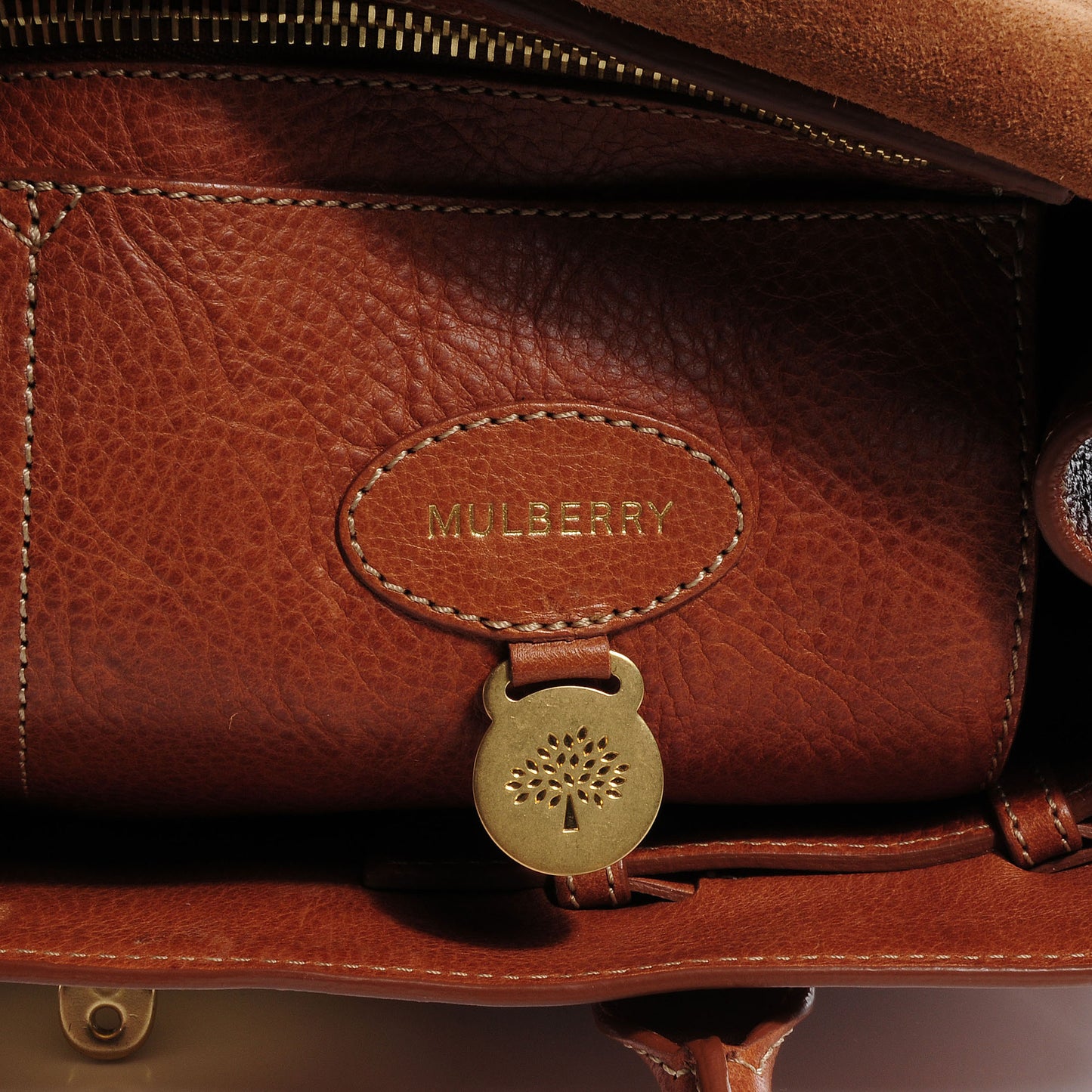 Grainy Leather Bayswater Satchel Oak