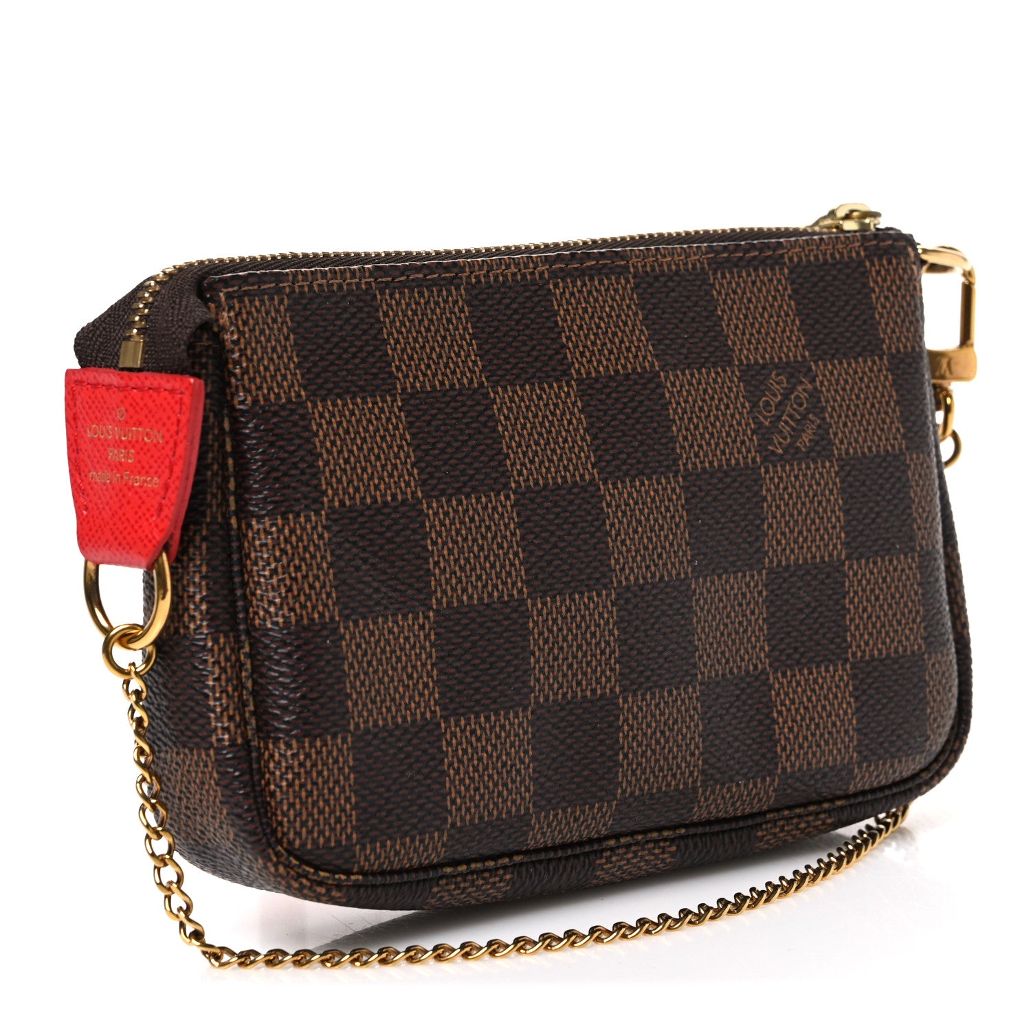 Louis Vuitton Damier Ebene 2019 Christmas Animation Mini Pochette Accessories Red 3 of 7