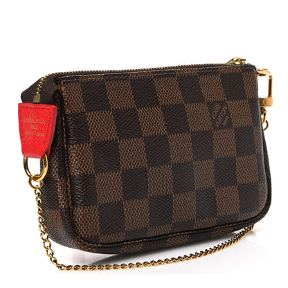 Louis Vuitton Damier Ebene 2019 Christmas Animation Mini Pochette Accessories Red 3 of 7