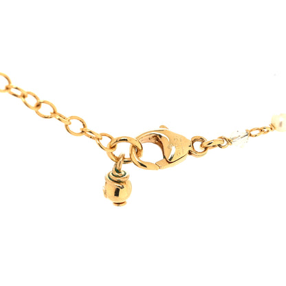 Gucci Metal Crystal Pearl Heart Necklace Gold 4 of 4