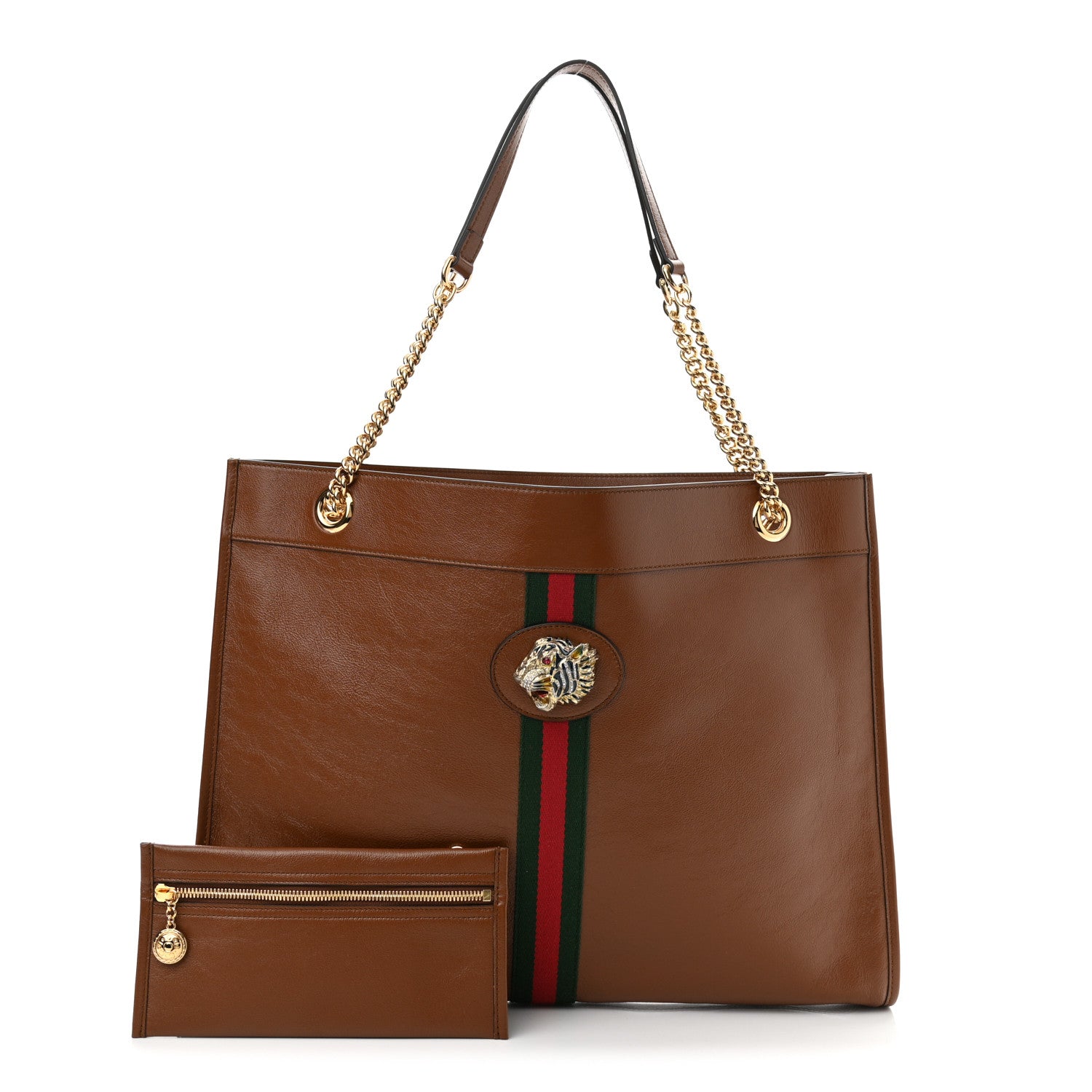 Gucci Calfskin Large Rajah Chain Tote Cuir 1 of 11