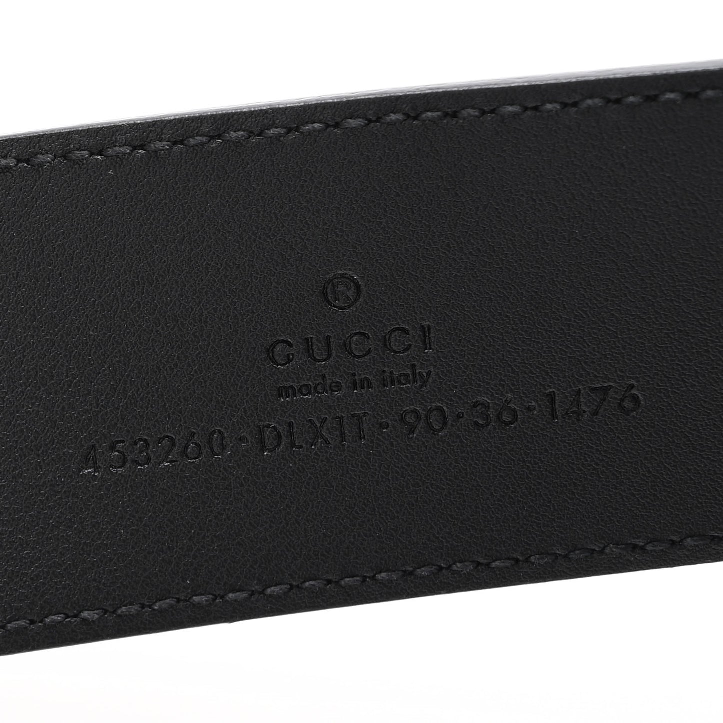Moon Calfskin Pearl Double G 40mm Belt 90 36 Black Cream