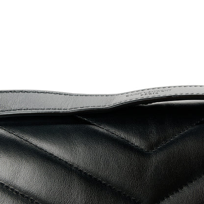Saint Laurent Calfskin Y Quilted Monogram Monochrome Large Loulou Chain Satchel Black 13 of 13