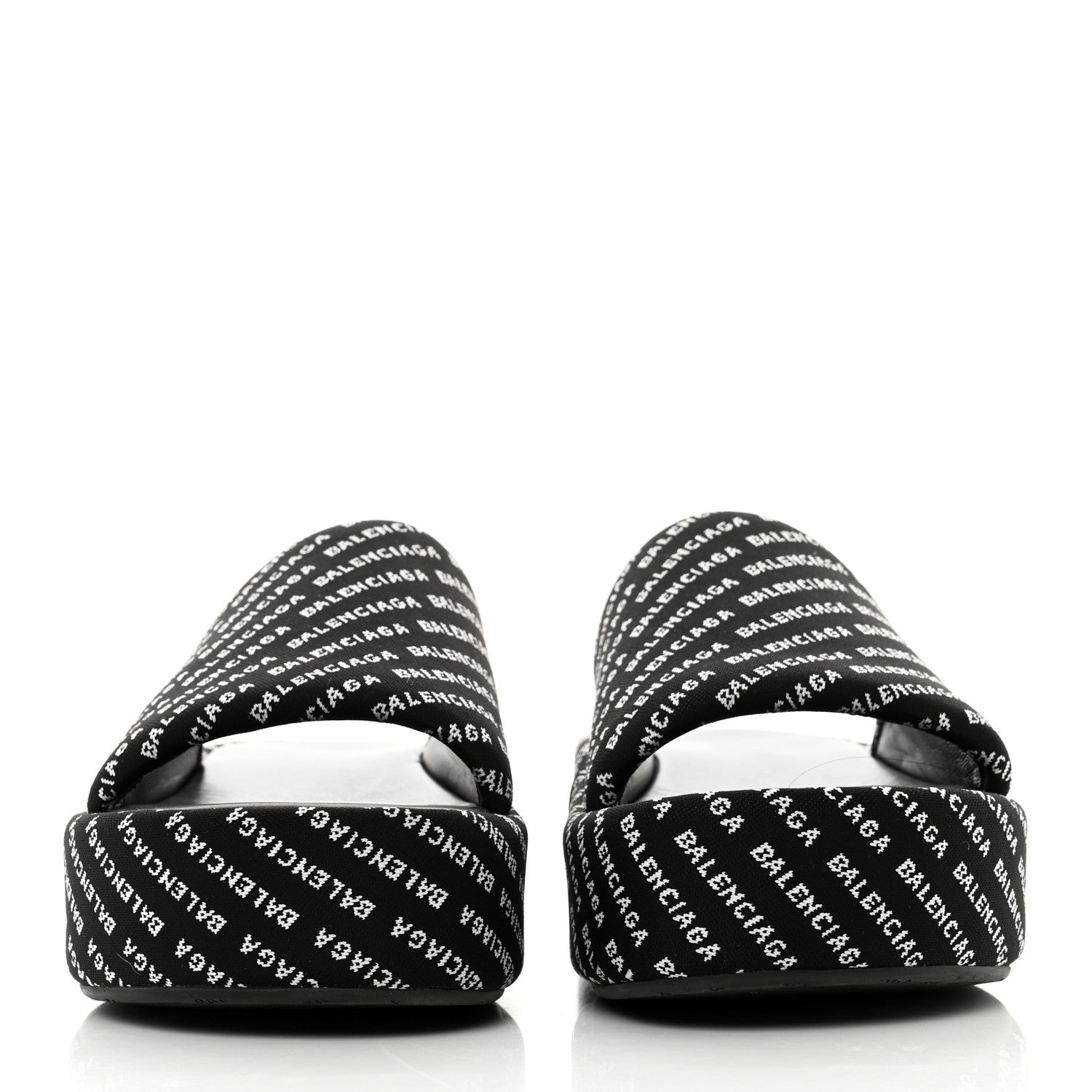 Balenciaga Jacquard Allover Logo Rise Platform Sandals 36 Black White 2 of 8