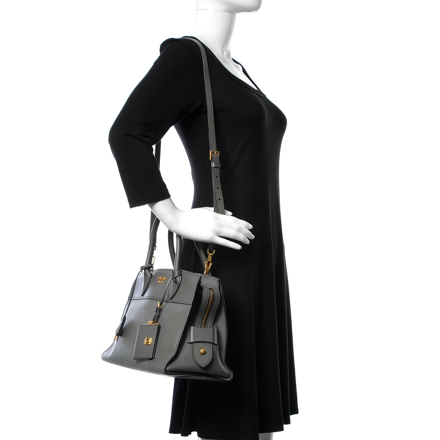 Saffiano City Calfskin Medium Esplanade Tote Mercurio