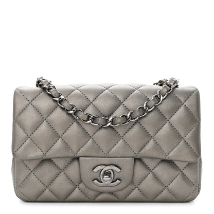 Chanel Metallic Lambskin Quilted Mini Rectangular Flap Ruthenium 1 of 11