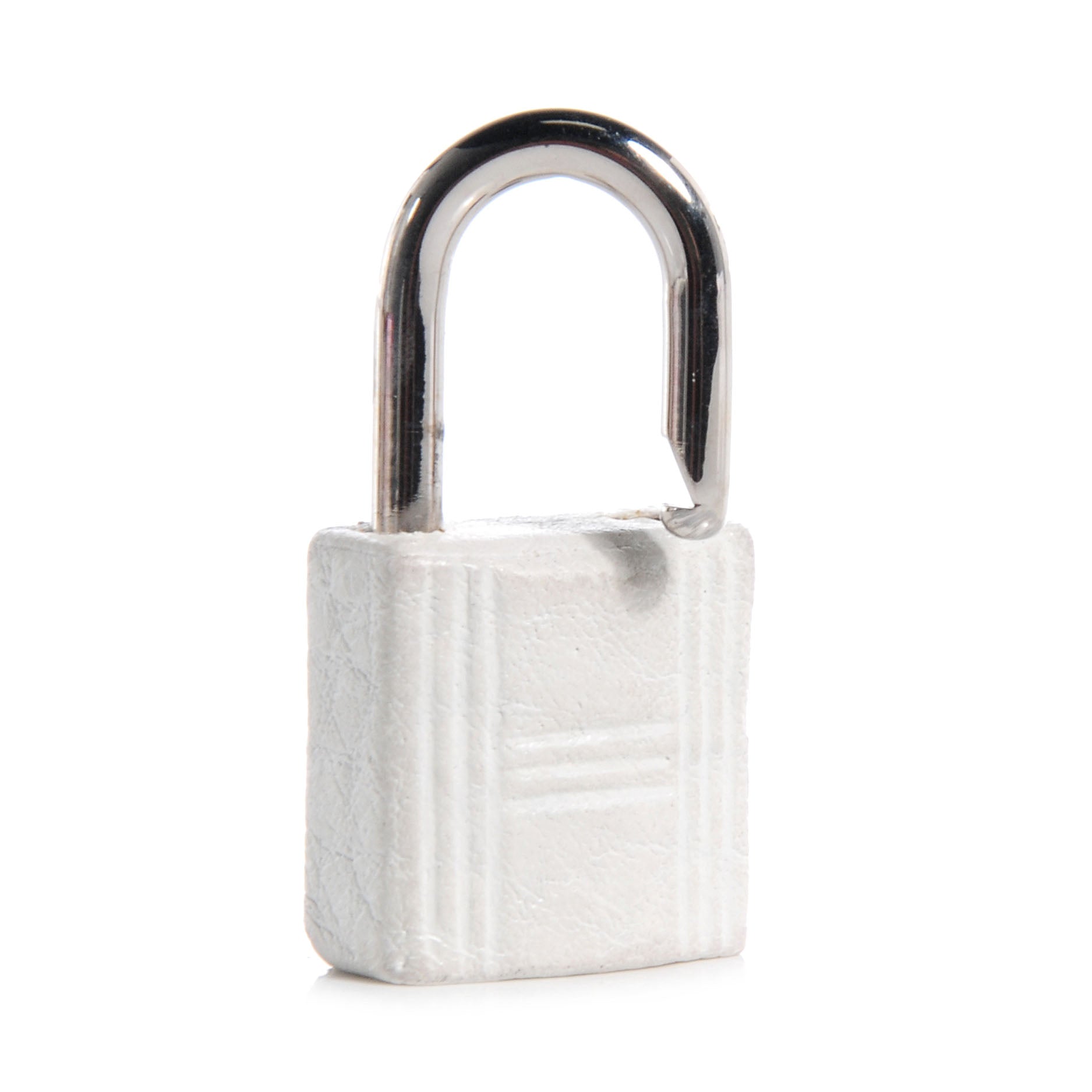 Hermes Taurillon Clemence Clochette Lock and Key White 5 of 7