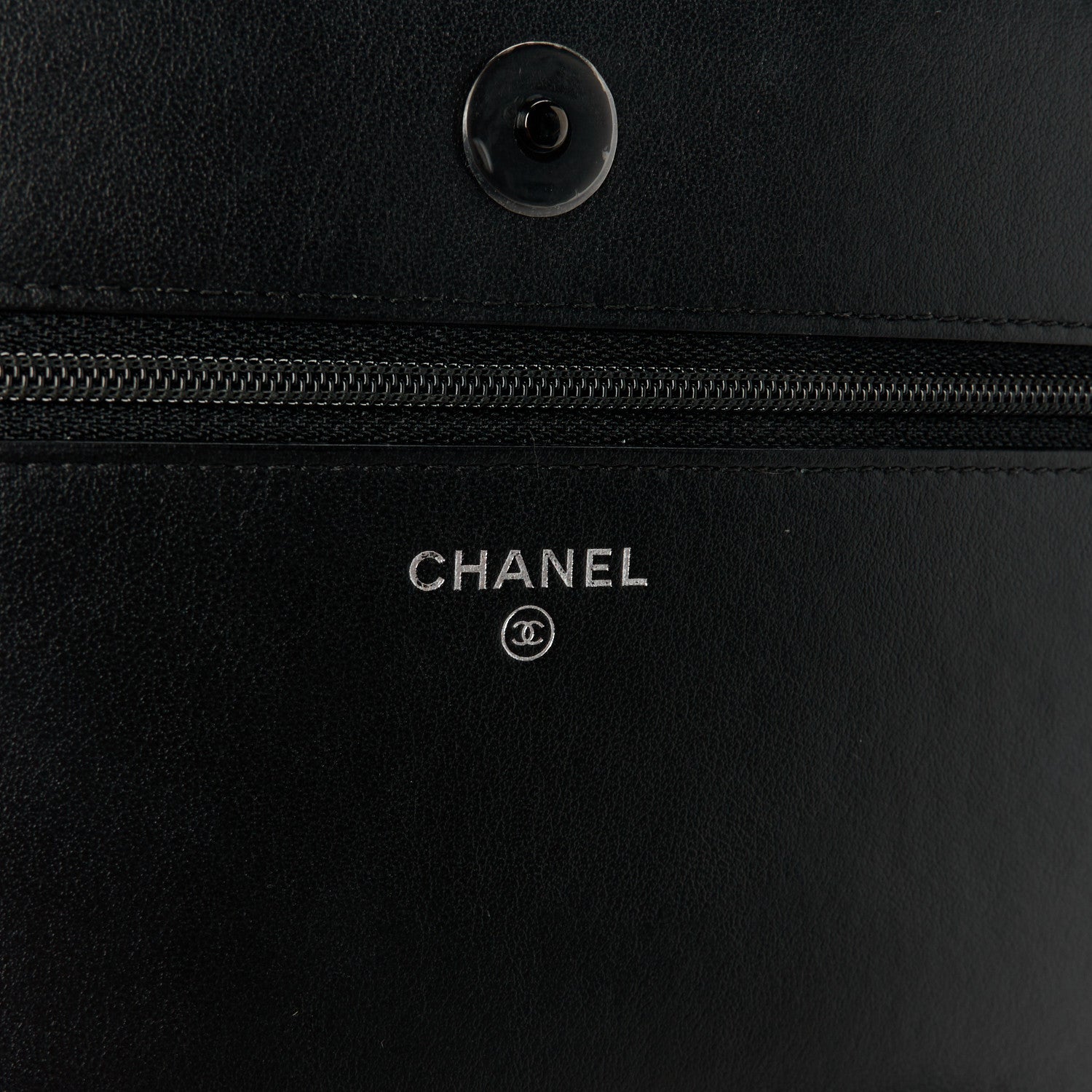 Chanel Aged Calfskin Chevron Quilted Gabrielle Wallet On Chain WOC Black 6 of 11