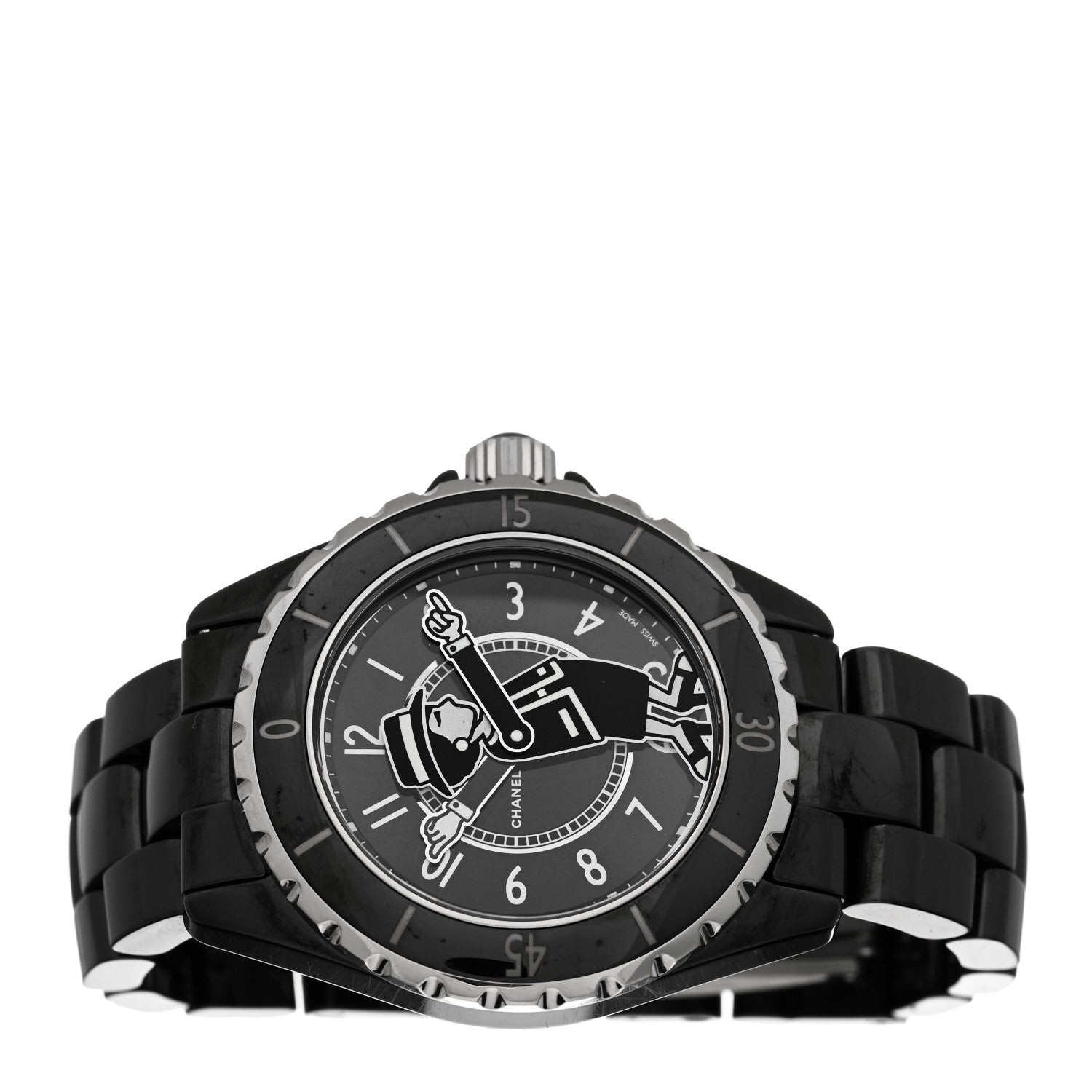 Chanel Stainless Steel Ceramic Diamond 38mm J12 Limited Edition Mademoiselle Automatic Watch Black 2 of 4