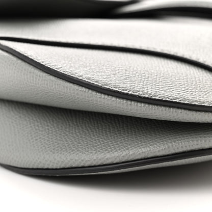 Christian Dior Grained Calfskin Saddle Bag Grey Stone 9 of 10
