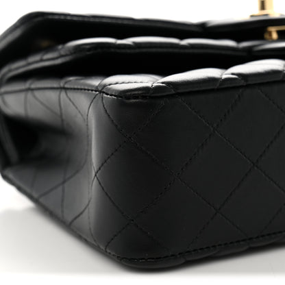 Chanel Lambskin Quilted Layered Flap Bag Black 9 of 11