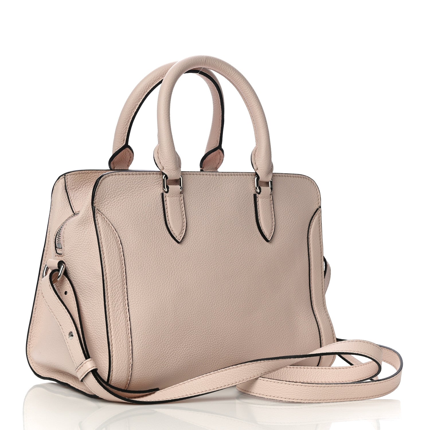 Alexander McQueen Pebbled Calfskin Small Skull Padlock Zip Around Tote Teint 3 of 9