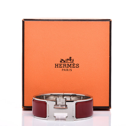Hermes Enamel Wide Clic Clac H Bracelet PM Red 5 of 5
