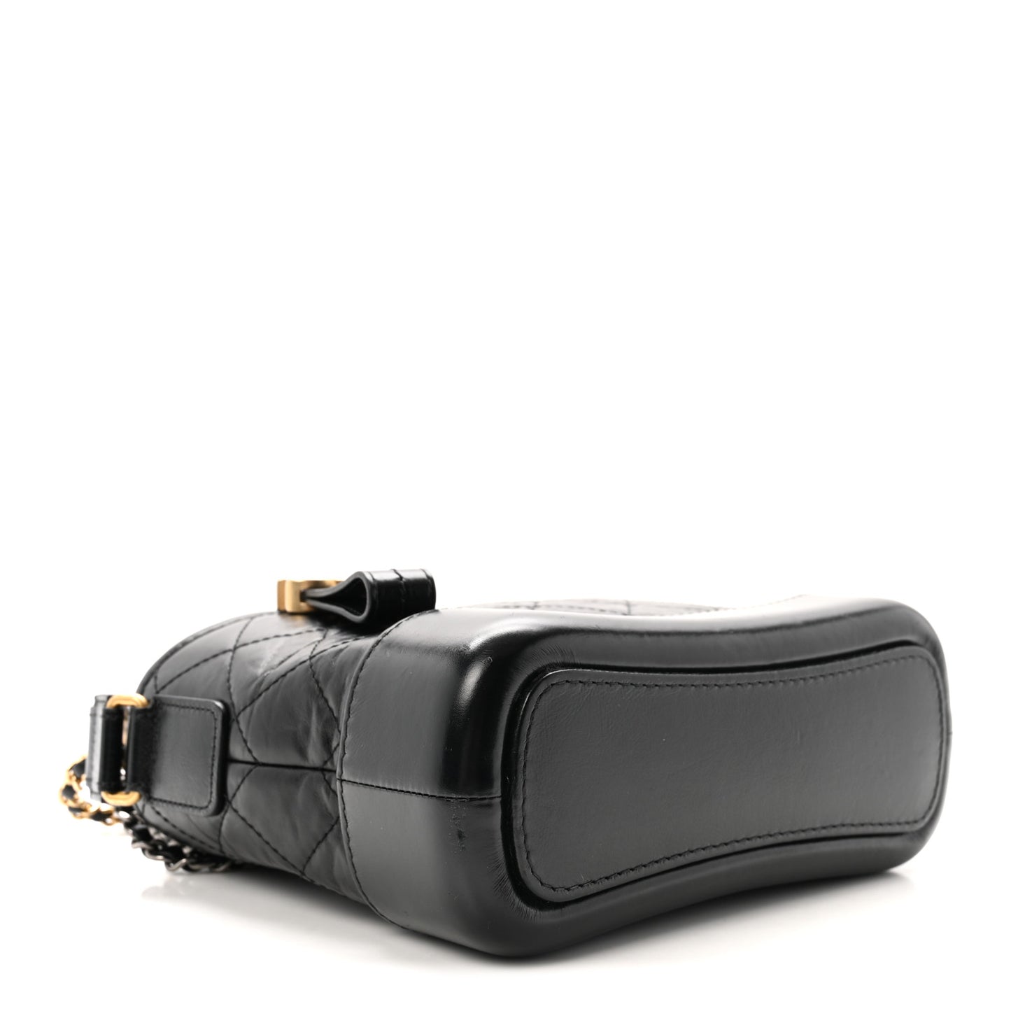 Aged Calfskin Quilted Small Gabrielle Hobo Black