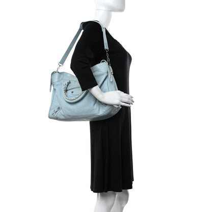 Balenciaga Agneau Giant 12 Silver Hardware City Bleu Dragee 2 of 14