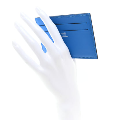 Hermes Swift Citizen Twill Card Case Bleu Frida 2 of 8
