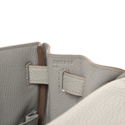 Hermes Taurillon Clemence Kelly Retourne 28 Gris Perle 10 of 12