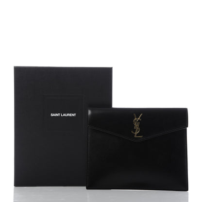 Saint Laurent Smooth Shiny Calfskin Monogram Uptown Baby Pouch Black 7 of 7