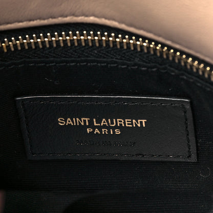 Saint Laurent Lambskin Quilted Small Loulou Puffer Monogram Chain Satchel Dark Beige 5 of 10