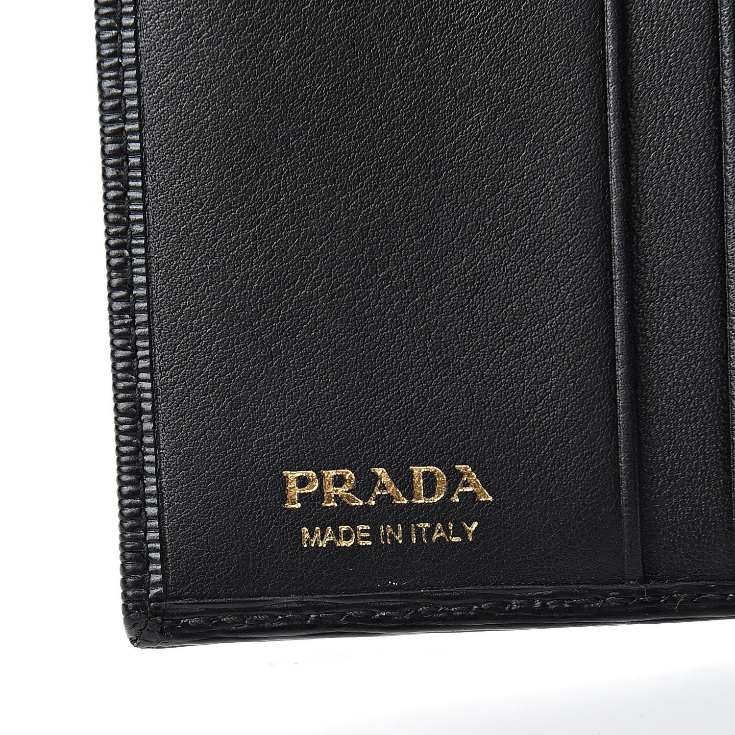 Prada Vitello Move Tri-Fold Compact Wallet Black 6 of 7