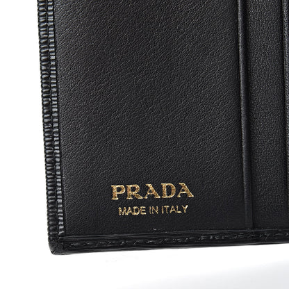 Prada Vitello Move Tri-Fold Compact Wallet Black 6 of 7