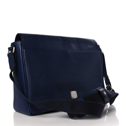 MCM Calfskin Messenger Bag Blue 3 of 11