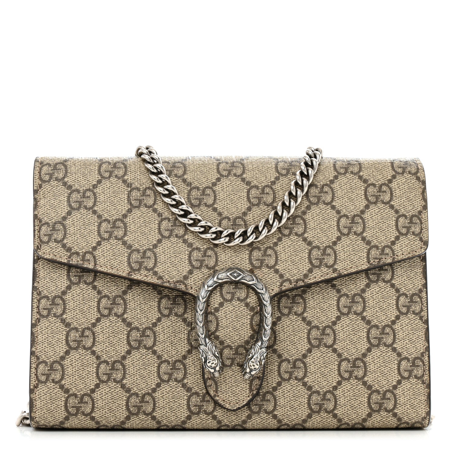 Gucci GG Supreme Monogram Mini Dionysus Chain Wallet Beige Taupe 1 of 13