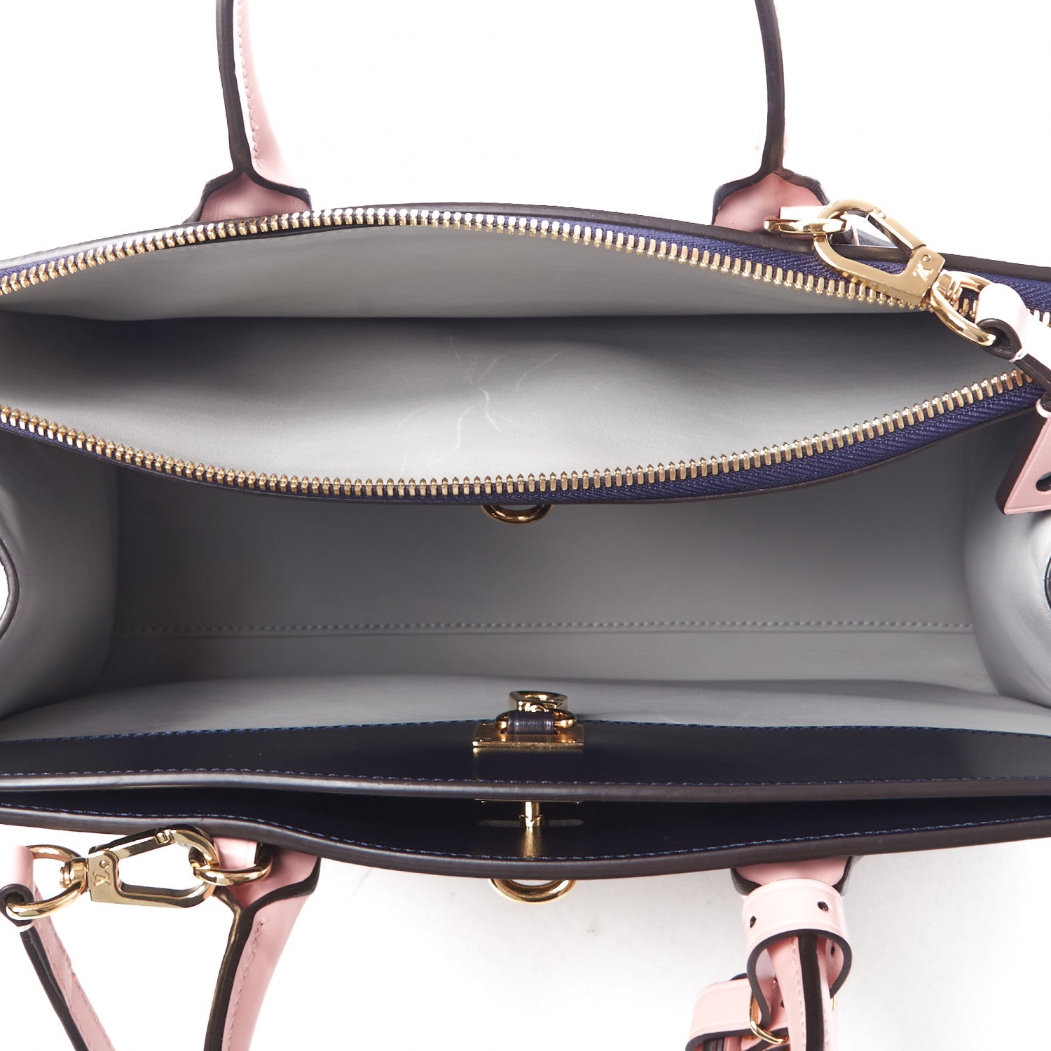 Louis Vuitton Calfskin City Steamer MM Gris Antartica Navy Rose Doux 6 of 9