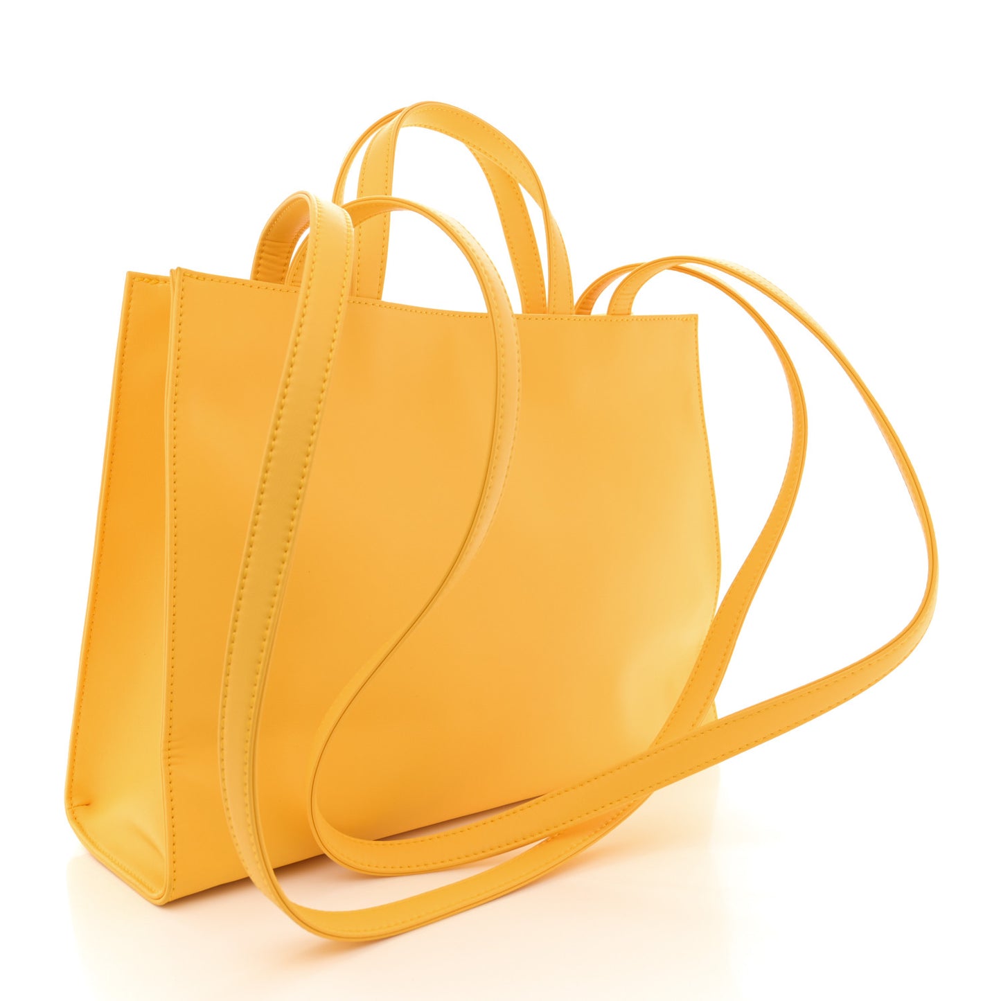 Vegan Leather Medium Shopping Bag Yellow