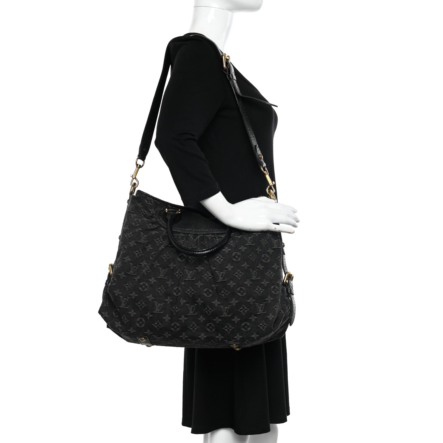 Louis Vuitton Denim Neo Cabby GM Black 2 of 15