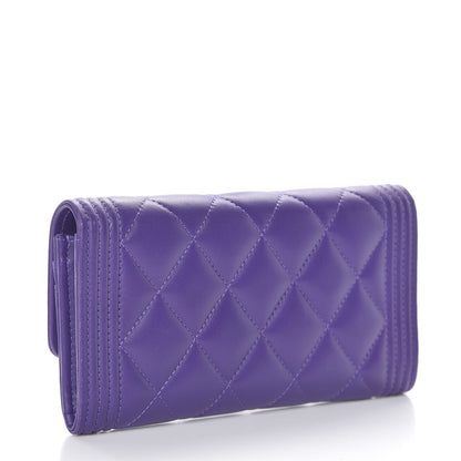 Chanel Lambskin Quilted Medium Boy Flap Wallet Purple 3 of 15
