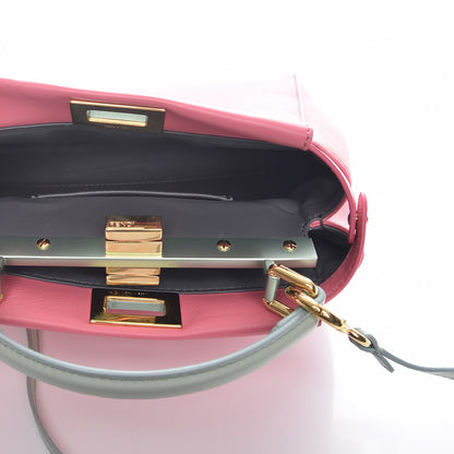 Fendi Nappa Colorblock Mini Peekaboo Iconic Satchel Rosa Fluo Oxigen Slate 7 of 9